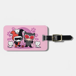 Chibi Harley Quinn & Chibi Catwoman With Cats Luggage Tag