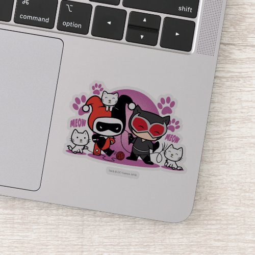 Chibi Harley Quinn  Chibi Catwoman With Cats Sticker