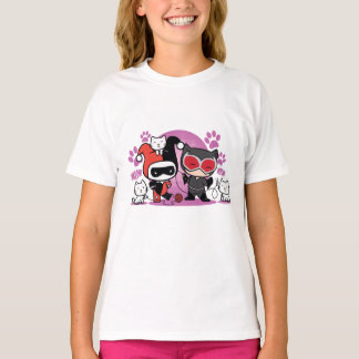 Chibi Harley Quinn & Chibi Catwoman With Cats T-Shirt