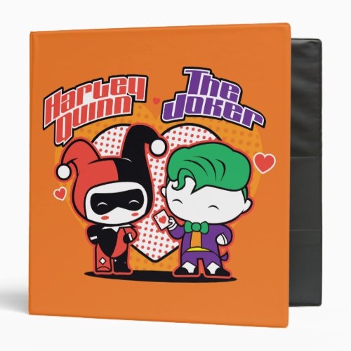 Chibi Harley Quinn  Chibi Joker Hearts 3 Ring Binder