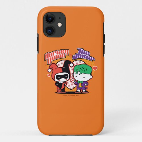 Chibi Harley Quinn  Chibi Joker Hearts iPhone 11 Case