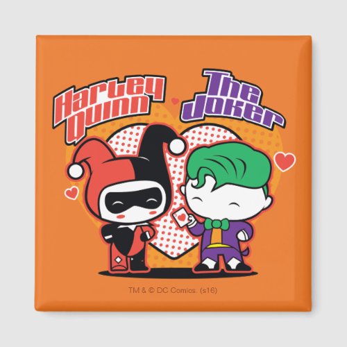 Chibi Harley Quinn  Chibi Joker Hearts Magnet