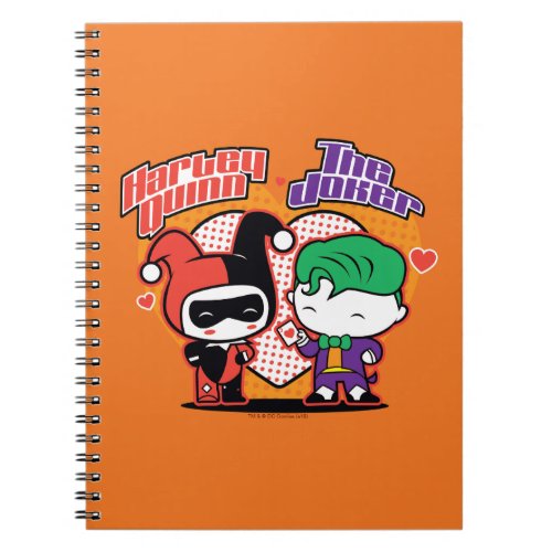 Chibi Harley Quinn  Chibi Joker Hearts Notebook