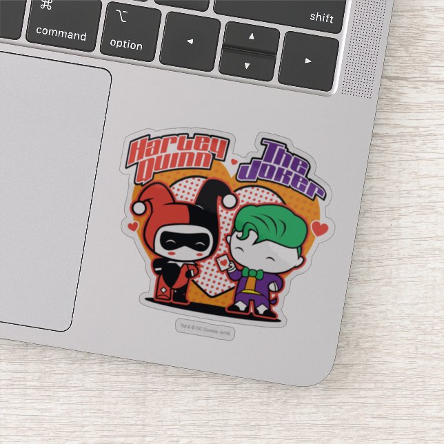 Chibi Harley Quinn & Chibi Joker Hearts Sticker (Detail)