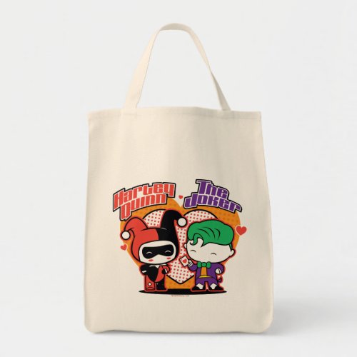 Chibi Harley Quinn  Chibi Joker Hearts Tote Bag