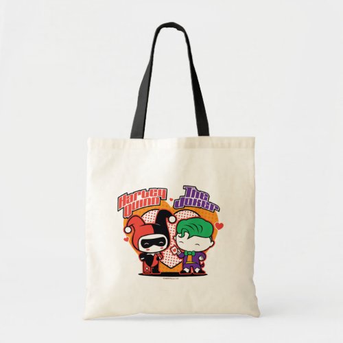 Chibi Harley Quinn  Chibi Joker Hearts Tote Bag