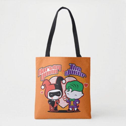 Chibi Harley Quinn  Chibi Joker Hearts Tote Bag