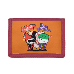 Chibi Harley Quinn & Chibi Joker Hearts Trifold Wallet