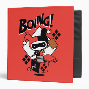 Chibi Harley-Quinn-In-A-Box With Hammer 3 Ring Binder