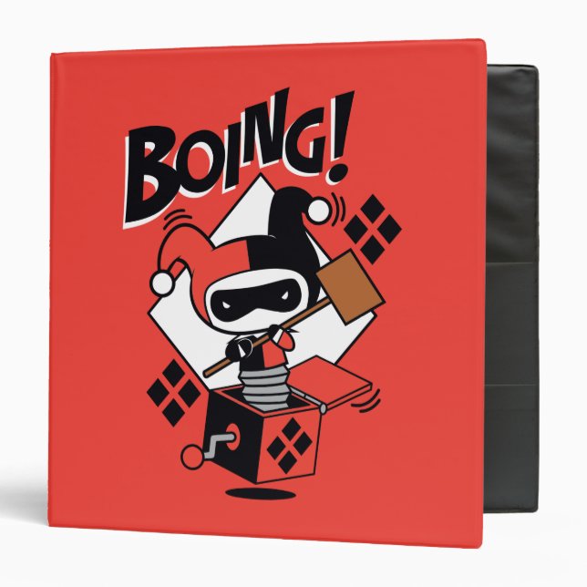 Chibi Harley-Quinn-In-A-Box With Hammer 3 Ring Binder (Front/Inside)