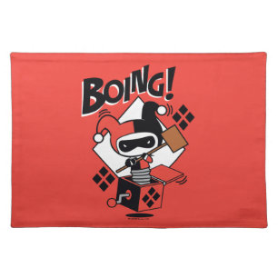 Chibi Harley-Quinn-In-A-Box With Hammer Cloth Placemat