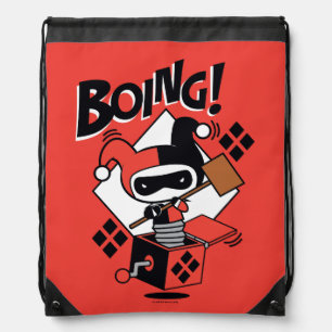 Chibi Harley-Quinn-In-A-Box With Hammer Drawstring Bag
