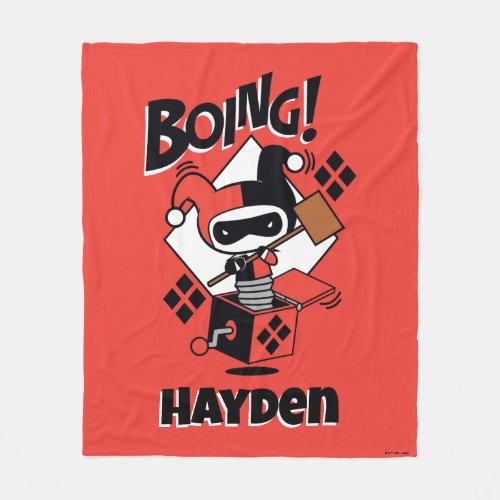 Chibi Harley_Quinn_In_A_Box With Hammer Fleece Blanket