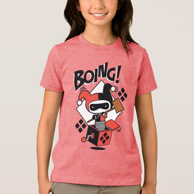 Chibi Harley-Quinn-In-A-Box With Hammer Tri-Blend Shirt (Front)
