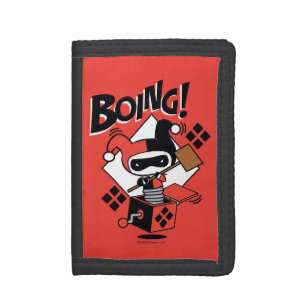 Chibi Harley-Quinn-In-A-Box With Hammer Trifold Wallet