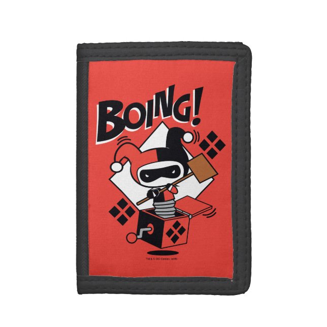 Chibi Harley-Quinn-In-A-Box With Hammer Trifold Wallet (Front Vertical)