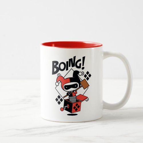 Chibi Harley_Quinn_In_A_Box With Hammer Two_Tone Coffee Mug