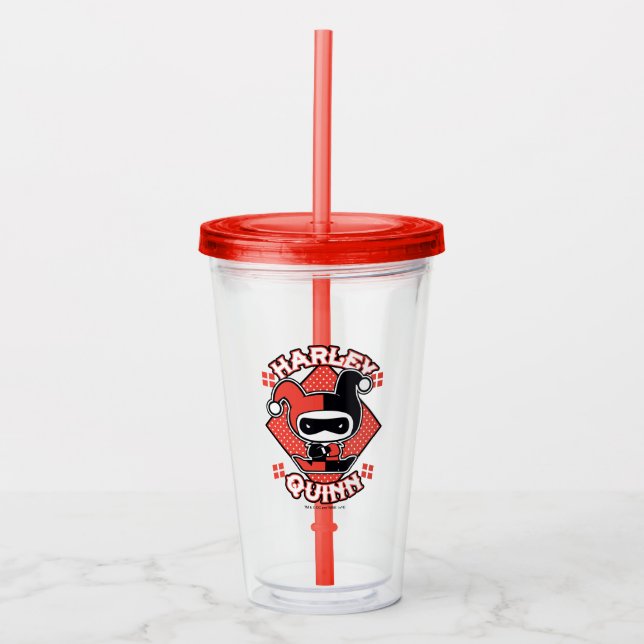 Chibi Harley Quinn Splits Acrylic Tumbler (Front)