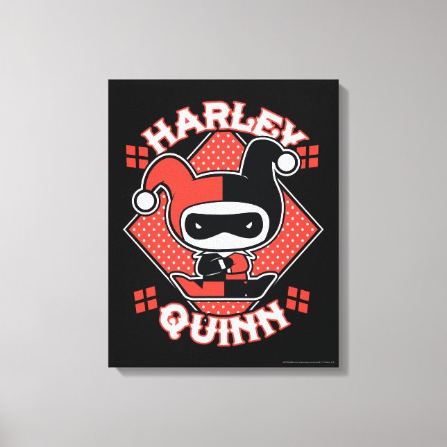 Chibi Harley Quinn Splits Canvas Print (Front)