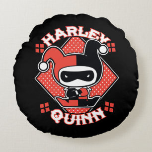 Chibi Harley Quinn Splits Round Pillow