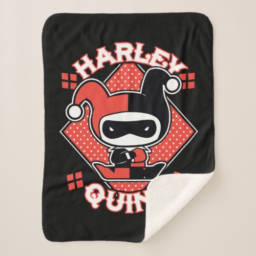 Chibi Harley Quinn Splits Sherpa Blanket