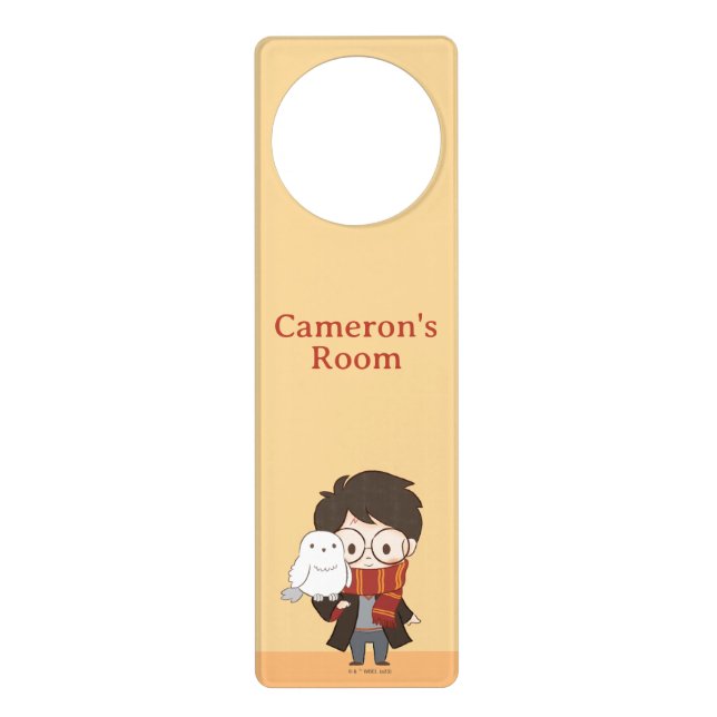 Chibi HARRY POTTER™ & Hedwig Door Hanger (Front)