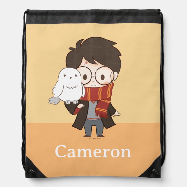 Chibi HARRY POTTER™ & Hedwig Drawstring Bag (Front)