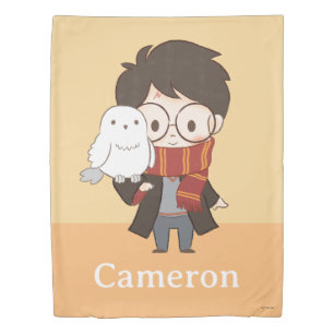 Chibi HARRY POTTER™ & Hedwig Duvet Cover