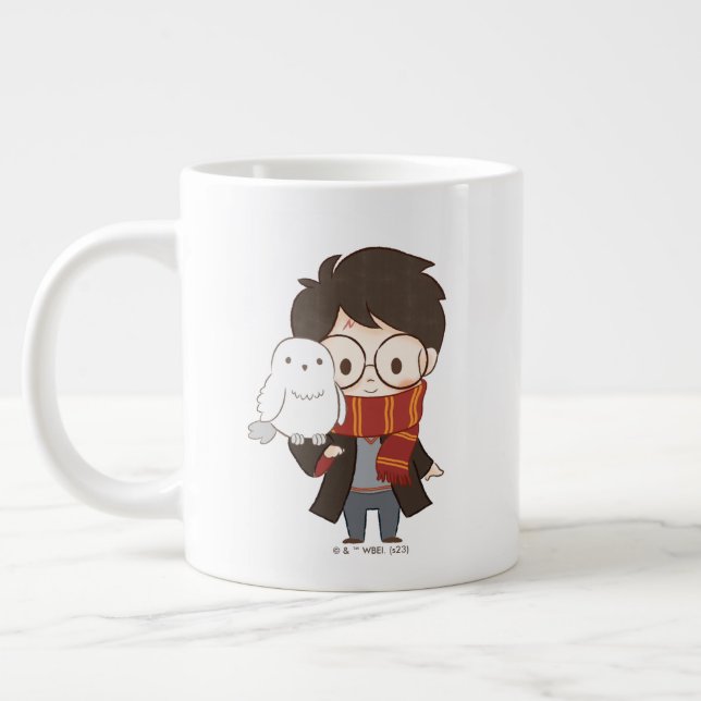 Chibi HARRY POTTER™ & Hedwig Giant Coffee Mug (Left)