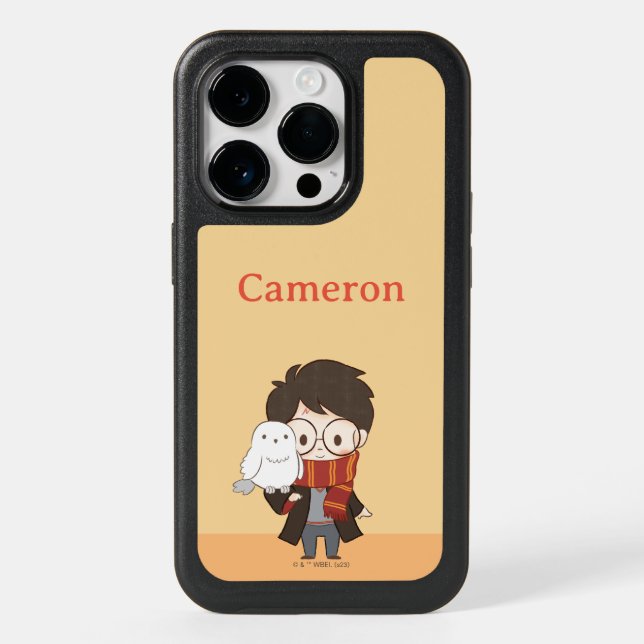 Chibi HARRY POTTER™ & Hedwig Otterbox iPhone Case (Back)