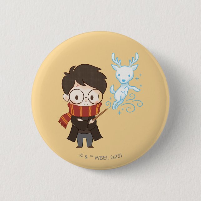 Chibi HARRY POTTER™ Patronus Button (Front)