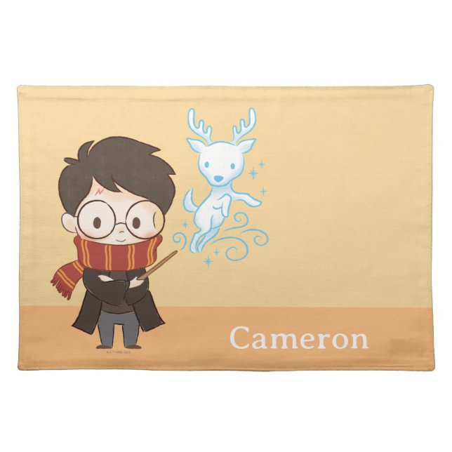 Chibi HARRY POTTER™ Patronus Cloth Placemat (Front)