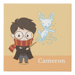 Chibi HARRY POTTER™ Patronus Faux Canvas Print