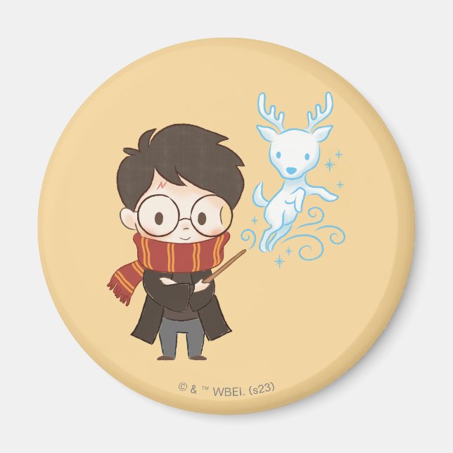 Chibi HARRY POTTER™ Patronus Magnet (Front)