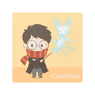 Chibi HARRY POTTER™ Patronus Metal Print