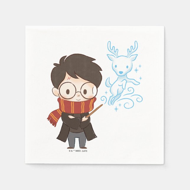 Chibi HARRY POTTER™ Patronus Napkins (Front)