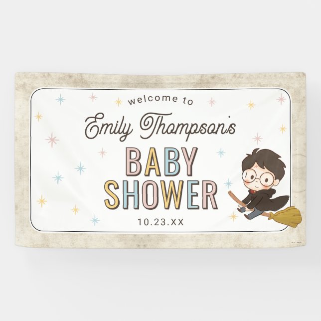 Chibi Harry Potter Wizard Baby Shower Banner (Horizontal)