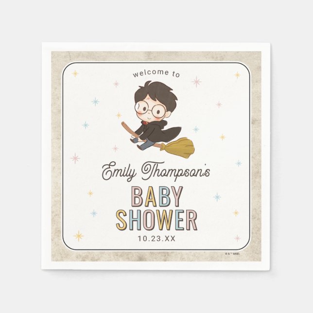 Chibi Harry Potter Wizard Baby Shower Napkins (Front)