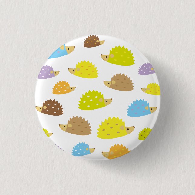 chibi hedgehog pinback button (Front)