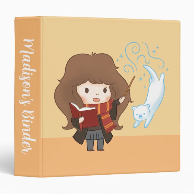 Chibi Hermione Granger Patronus 3 Ring Binder (Front/Spine)