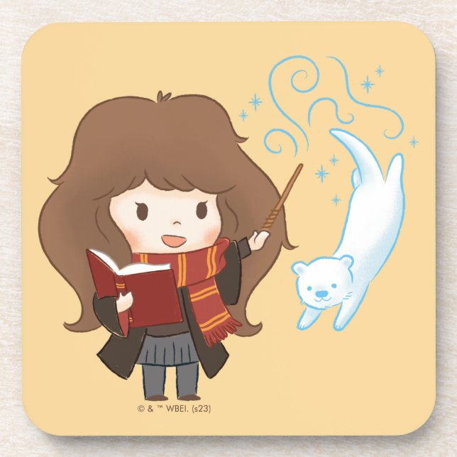 Chibi Hermione Granger Patronus Beverage Coaster (Front)