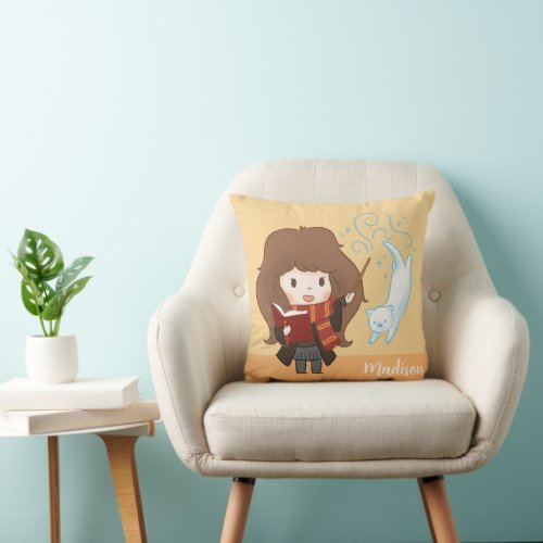 Chibi Hermione Granger Patronus Throw Pillow