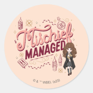 Chibi Hermione "Mischief Managed" Classic Round Sticker