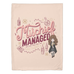 Chibi Hermione "Mischief Managed" Duvet Cover