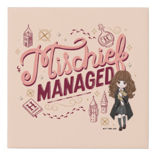 Chibi Hermione "Mischief Managed" Faux Canvas Print