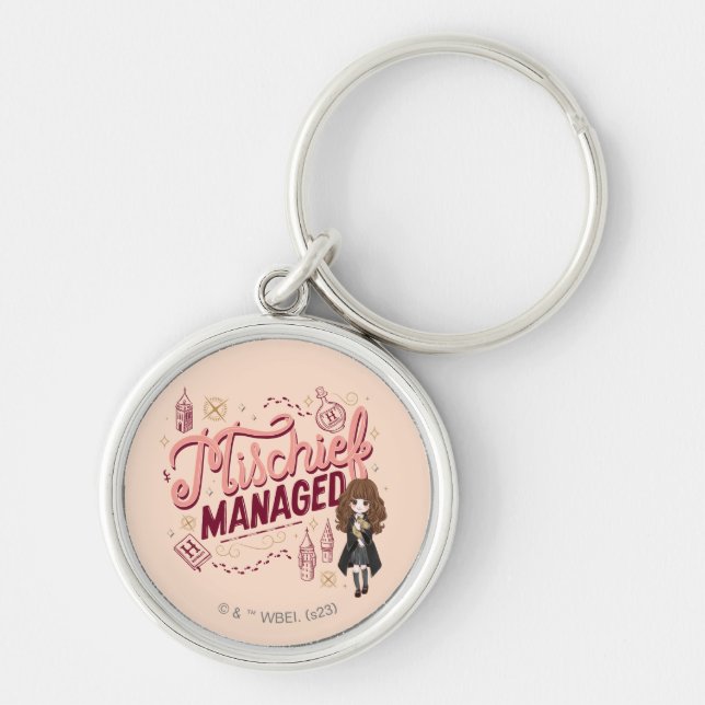 Chibi Hermione "Mischief Managed" Keychain (Front)