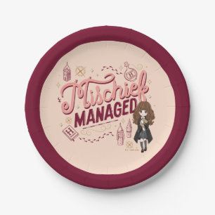 Chibi Hermione "Mischief Managed" Paper Plates