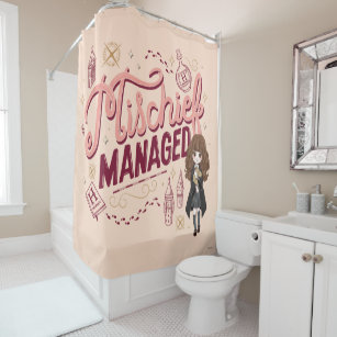 Chibi Hermione "Mischief Managed" Shower Curtain