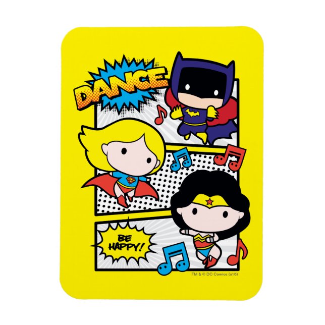 Chibi Heroes Dancing Magnet (Vertical)
