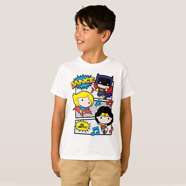 Chibi Heroes Dancing T-Shirt (Front Full)
